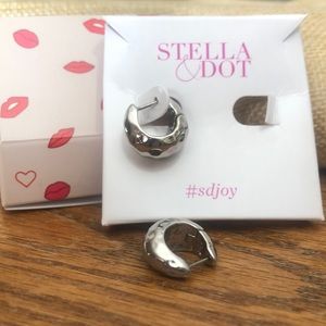 Stella & Dot Hammered Huggie Earrings
